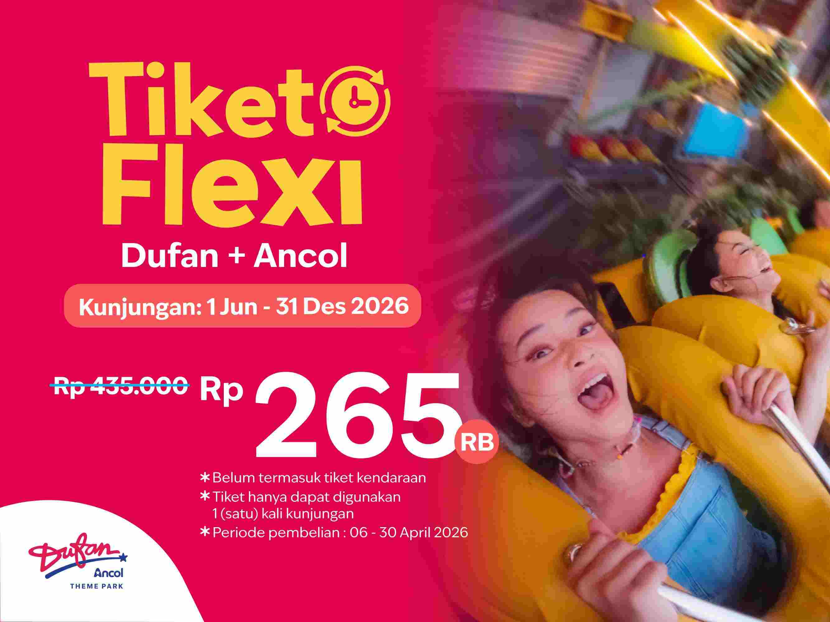 Promo Tiket Flexi Dufan + Ancol 2026, Liburan Fleksibel Lebih Hemat
